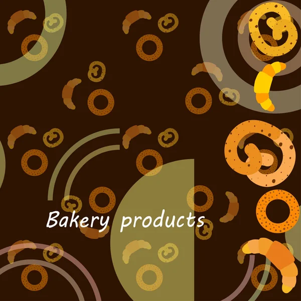 Bageribröd Och Bakverk Bagel Och Croissant Vektorillustration — Stock vektor