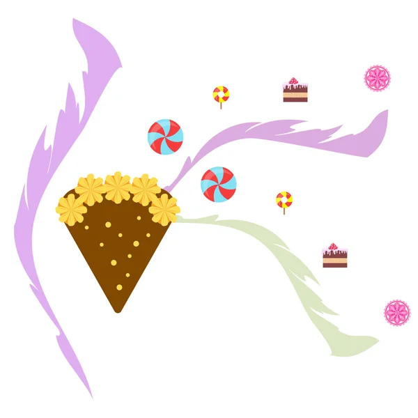 Αρχική Εικόνα Διάνυσμα Αρτοποιείο Τούρτα Γενεθλίων Capcake Και Γλυκά Σχεδιαστική — Διανυσματικό Αρχείο