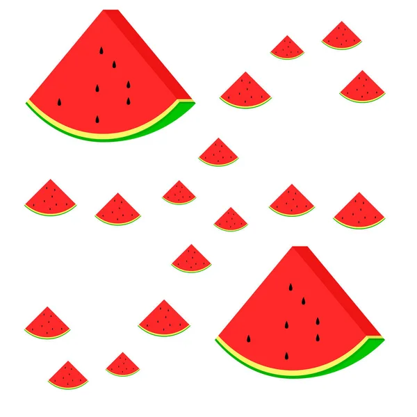 Watermelon Banner Juicy Ripe Watermelon Slices Summer Time — Stock Vector