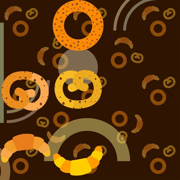 Pan Panadería Pasteles Bagel Croissant Ilustración Vectorial — Archivo Imágenes Vectoriales