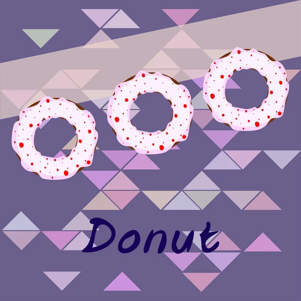 Donuts Com Rosa Chocolate Limão Cobertura Hortelã Azul Fundo Vetorial — Vetor de Stock