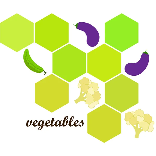 花椰菜 有机食品海报 农贸市场设计 矢量背景 — 图库矢量图片