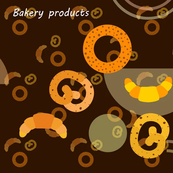 Pan Panadería Pasteles Bagel Croissant Ilustración Vectorial — Archivo Imágenes Vectoriales