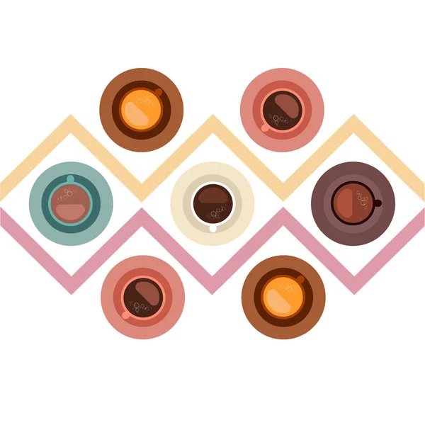 Una Taza Café Fresco Ilustración Vectorial Diseño Decorativo Para Cafetería — Vector de stock