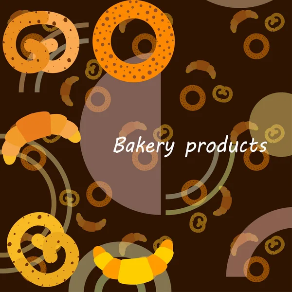 Bäckerei Brot Und Gebäck Bagel Und Croissant Vektorillustration — Stockvektor