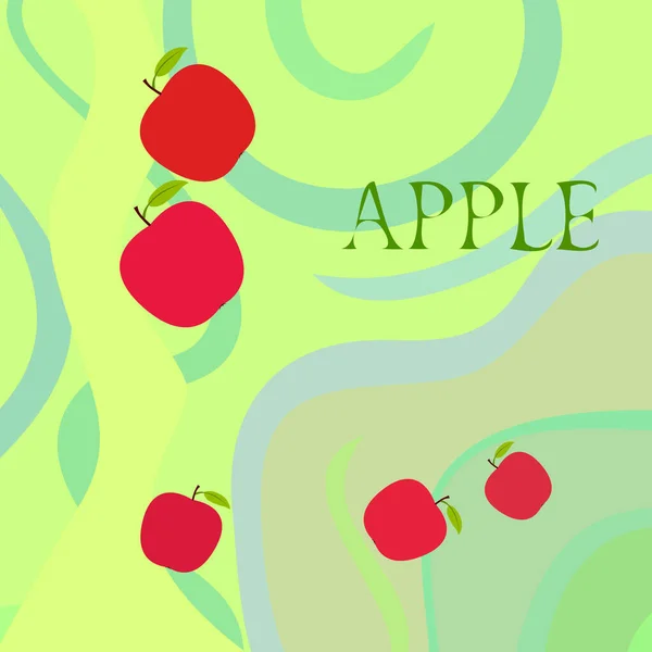 Ilustración Vectorial Del Marco Apple Diseño Tarjeta Vectorial Con Manzana — Archivo Imágenes Vectoriales