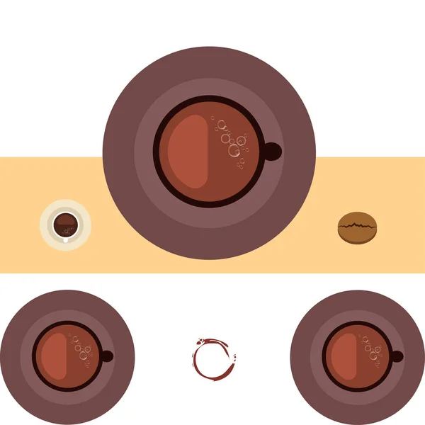 Koffie Kopje Koffiegranen Ontbijt Concept Drankenmenu Voor Restaurant Vector Achtergrond — Stockvector
