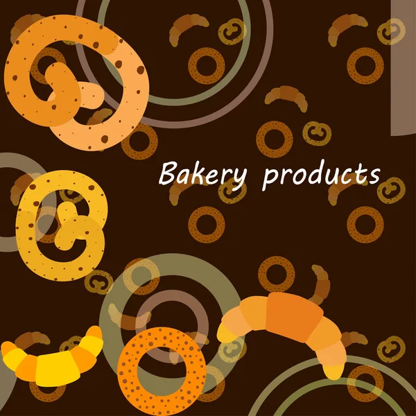 Bageribröd Och Bakverk Bagel Och Croissant Vektorillustration — Stock vektor