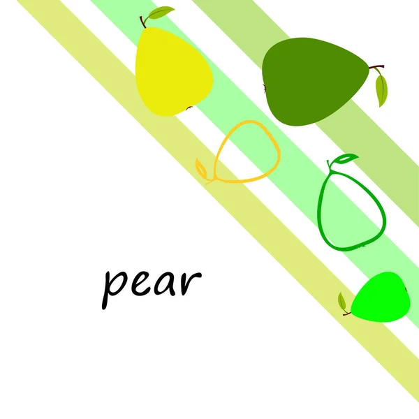 Ilustración Vectorial Una Pera Caricatura Fresca Fruta Orgánica — Vector de stock