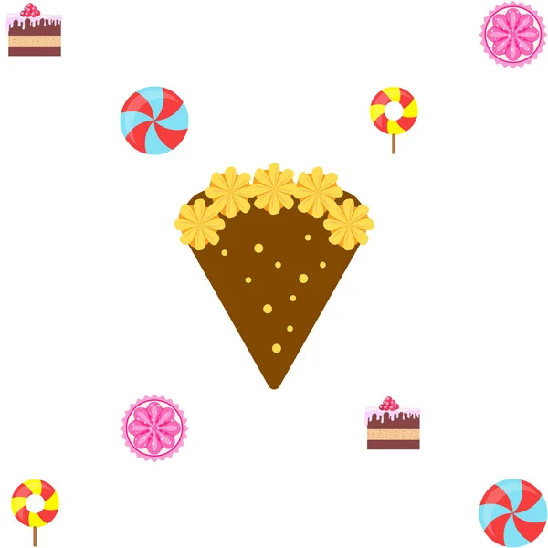 Strona Główna Piekarnia Wektor Ilustracja Tort Urodzinowy Capcake Słodycze Pomysł — Wektor stockowy