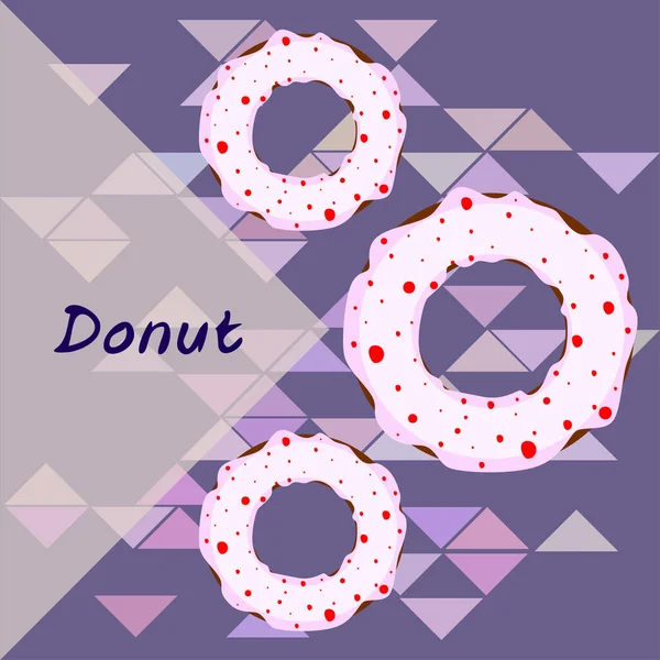 Donuts Pink Chocolate Lemon Blue Mint Glaze Vector Background — Stock Vector