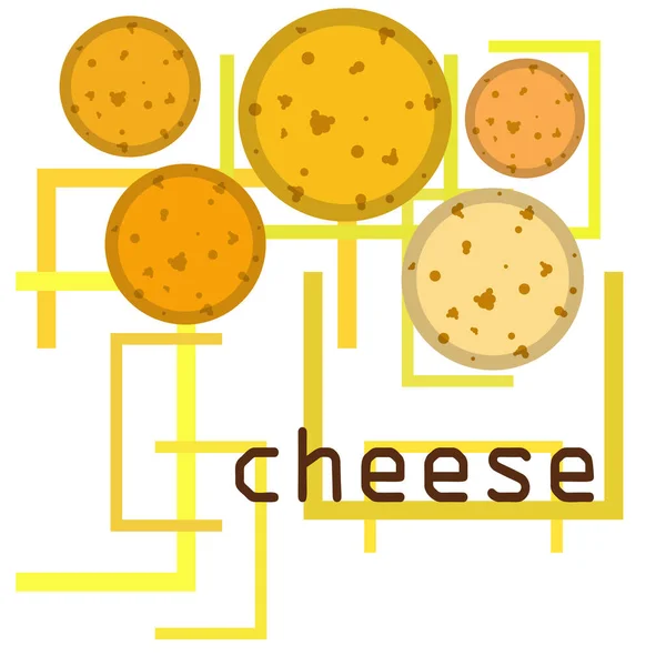 Peynir Vektörü Iştah Açıcı Peynir Arka Planı Süt Ürünü — Stok Vektör