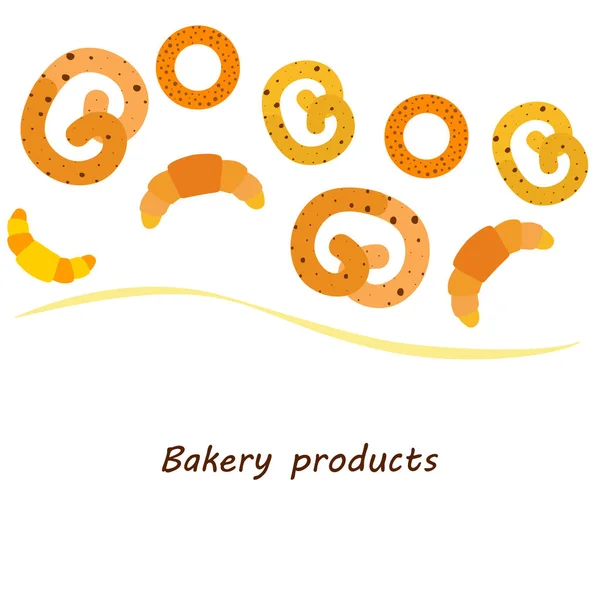 Bakery Bread Pastries Bagel Croissant Vector Illustration — Stock Vector