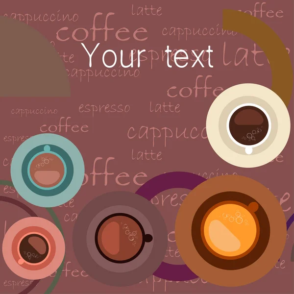 Fondo Vectorial Sobre Tema Café Una Taza Café Fresco Molinillo — Vector de stock