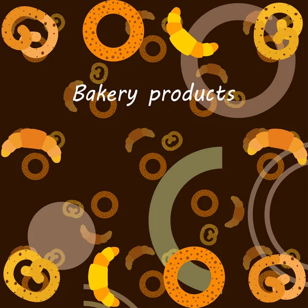 Sütőipari Kenyér Sütemények Bagel Croissant Vektorillusztráció — Stock Vector