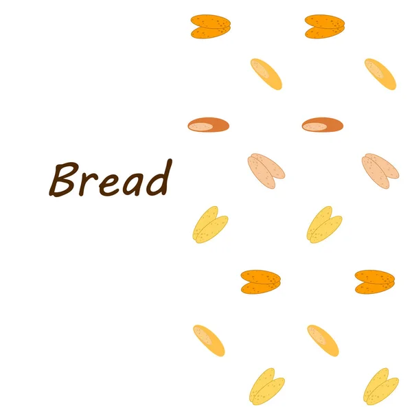 Хлеб Иконы Пекарни Нарезанный Свежий Хлеб Пшеницы Векторный Фон — стоковый вектор