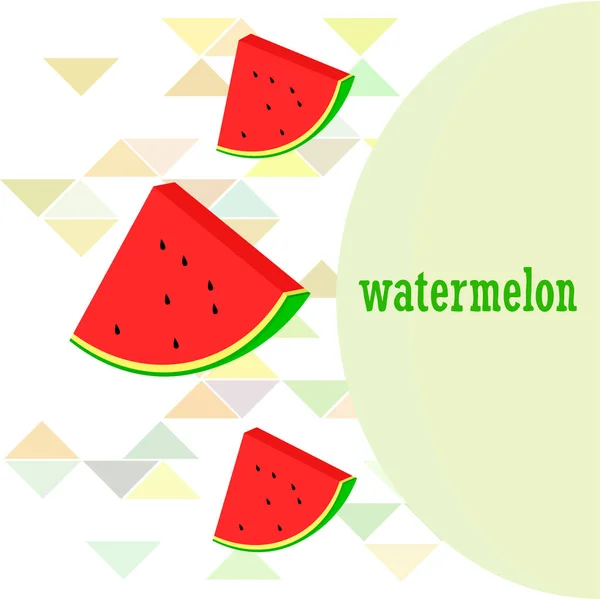 Watermelon Banner Juicy Ripe Watermelon Slices Summer Time — Stock Vector