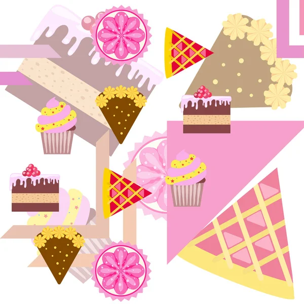 Ensemble Vecteur Confection Illustration Gâteaux Biscuits — Image vectorielle
