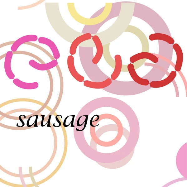 Fresh Meat Sausages Sausage Icons Vector Background — Stock Vector