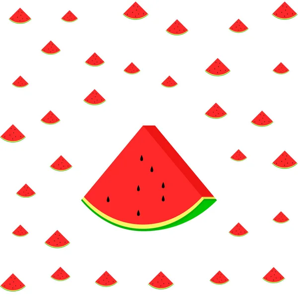 Watermelon Banner Juicy Ripe Watermelon Slices Summer Time — Stock Vector