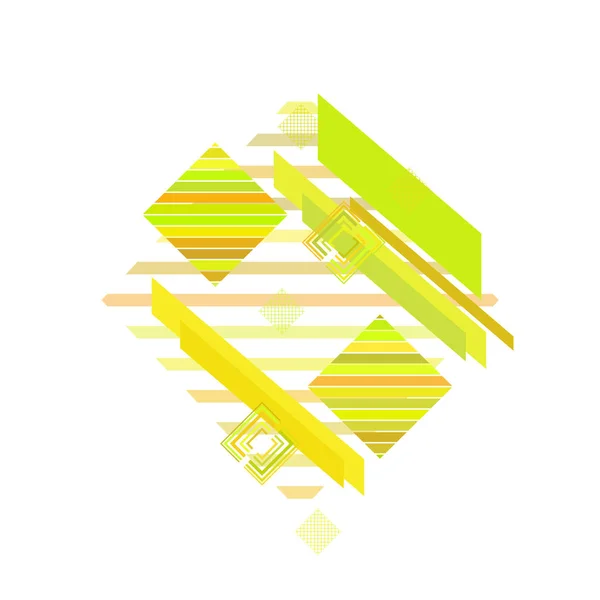 Žlutý Kosočtverec Bílém Pozadí Vektorová Ilustrace — Stockový vektor