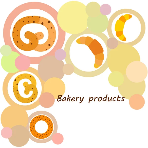 Bakery Bread Pastries Bagel Croissant Vector Illustration — Stock Vector