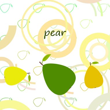 Armudun vektör çizimi. Taze karikatür organik meyve.