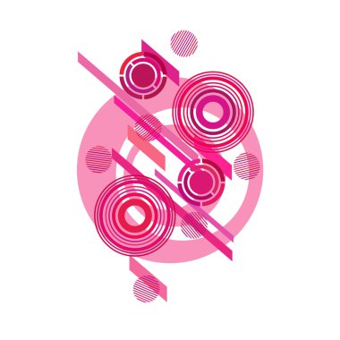 Beyaz arkaplanda fuşya daireleri, vektör illüstrasyonu