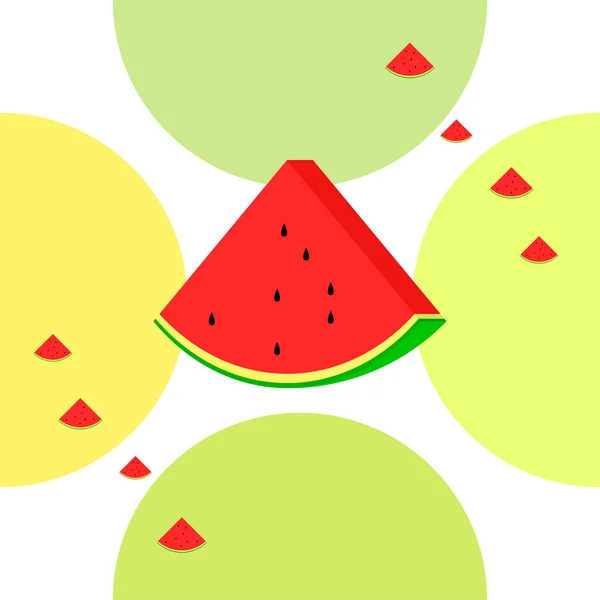 Watermelon Banner Juicy Ripe Watermelon Slices Summer Time — Stock Vector