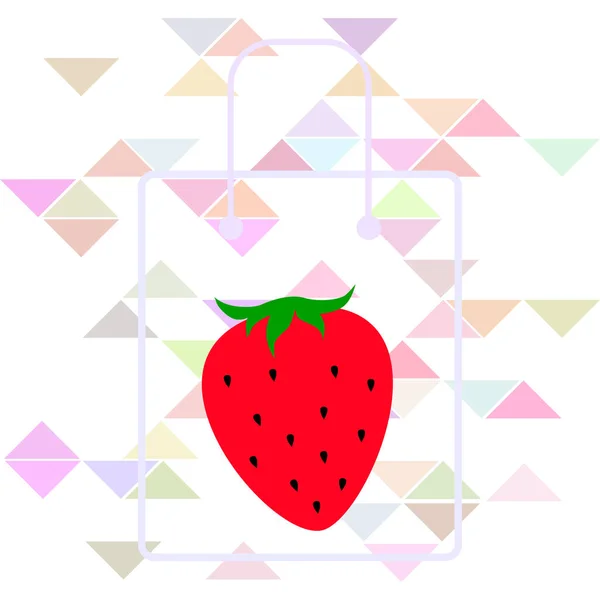 Garden Strawberry Fruit Strawberries Flat Color Vector Icon Food Apps — Stock Vector