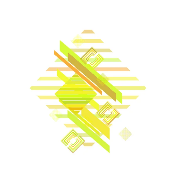 Yellow Rhombus White Background Vector Illustration — Stock Vector