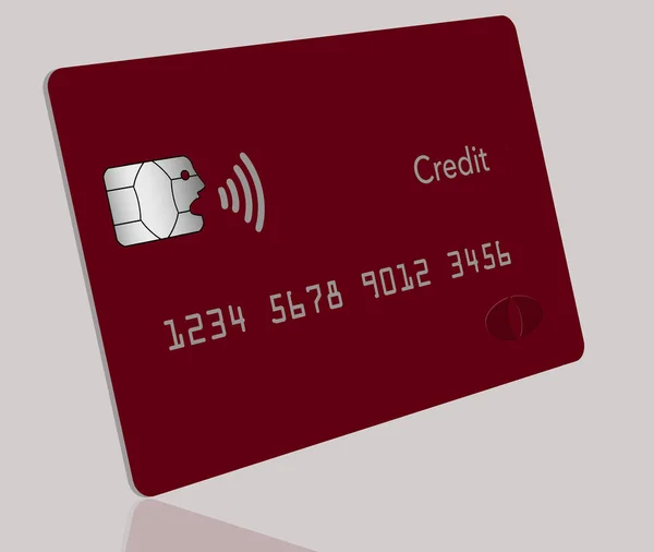 An  chip appears to be speaking with the near field communication icon sending information out of its mouth. Illustrates tap and pay and NFC payments with credit cards.