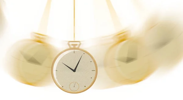 Een Gouden Zakhorloge Zwaait Met Een Fob Deze Illustratie — Stockfoto