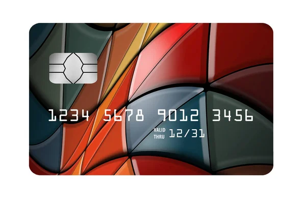 Εδώ Είναι Ένα Πολύχρωμο Γενική Εικονική Πιστωτική Κάρτα Που Απομονώνονται — Φωτογραφία Αρχείου