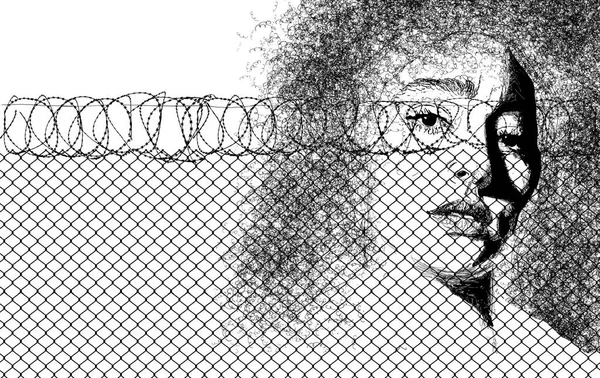 Εδώ Είναι Μια Τρισδιάστατη Απεικόνιση Για Τις Γυναίκες Στη Φυλακή — Φωτογραφία Αρχείου