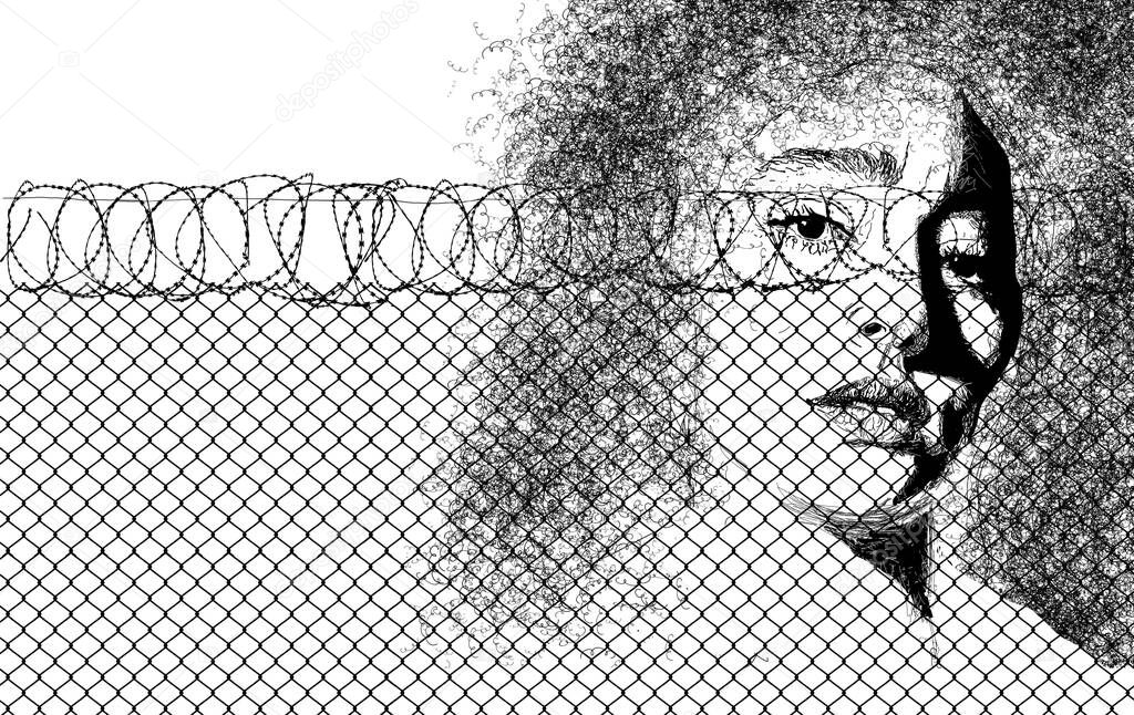 Here is a 3-d illustration about women in prison.