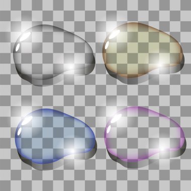 Renkli su damlaları kümesi