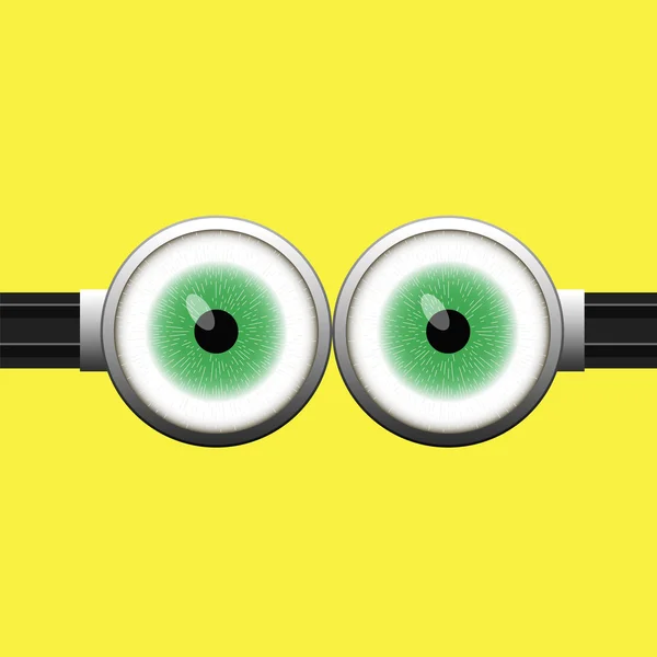 Goggle com dois olhos verdes —  Vetores de Stock