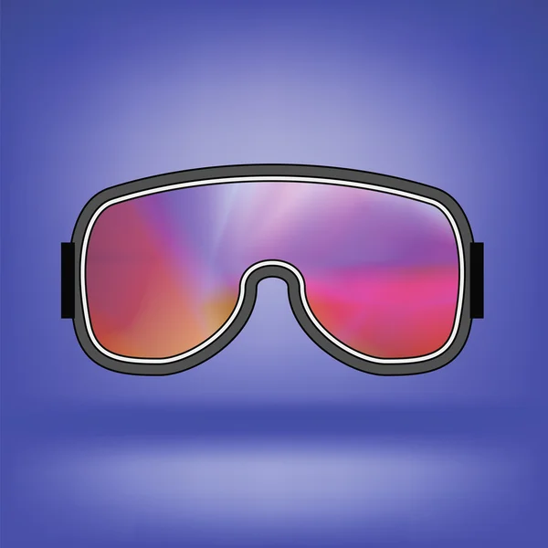 Ski Goggle with Colorful Glasses — Stock Vector
