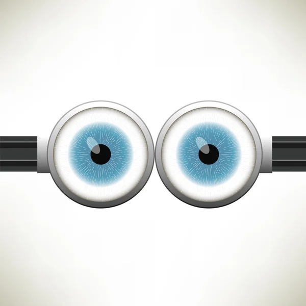 Goggle with Two Blue Eyes — Stock Vector