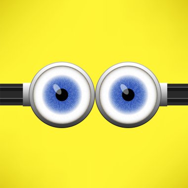 İki mavi gözü ile koruyucu gözlük