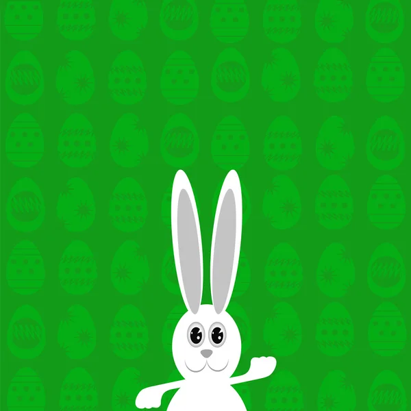 Kartkę z życzeniami z biały królik wielkanocny. — Wektor stockowy