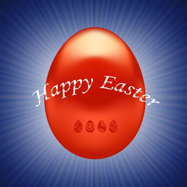 Kırmızı Paskalya yortusu yumurta — Stok Vektör