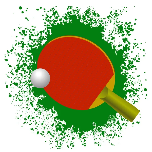 Czerwony tenisa rakieta i piłki z tworzywa sztucznego — Wektor stockowy