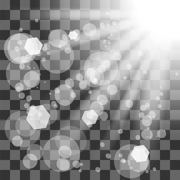 투명 한 태양 빛 체크 무늬 배경. — 스톡 벡터