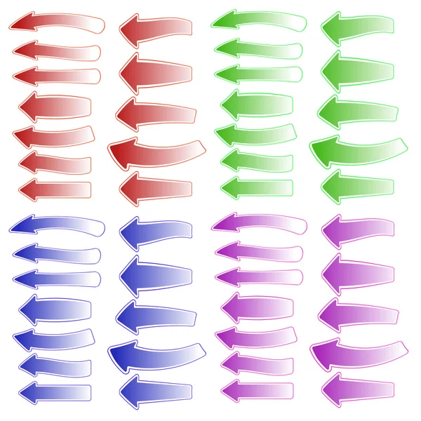 Conjunto de setas diferentes coloridas —  Vetores de Stock