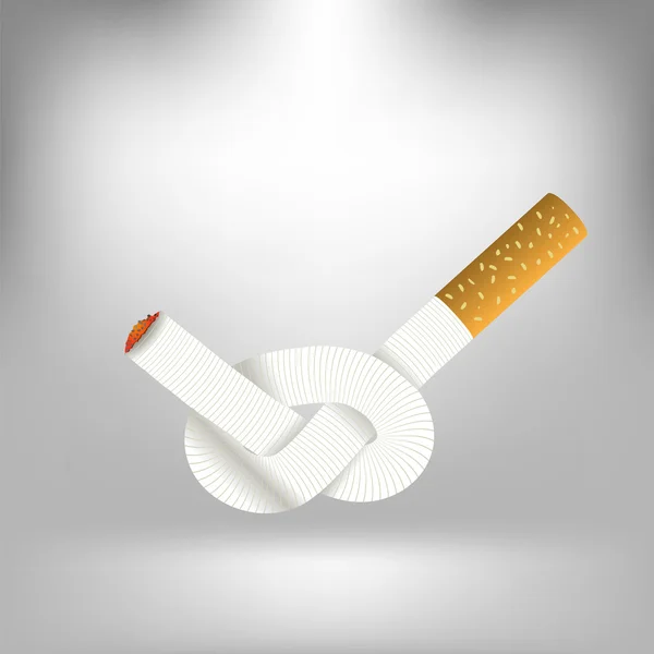 Single Cigarette Knotted — Stock Vector