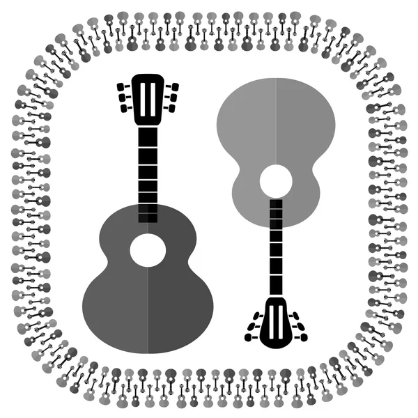 Guitars Silhouettes Isolated — Stock Vector