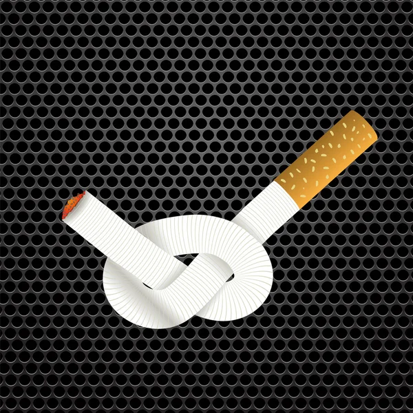 Single Cigarette Knotted — Stock Vector