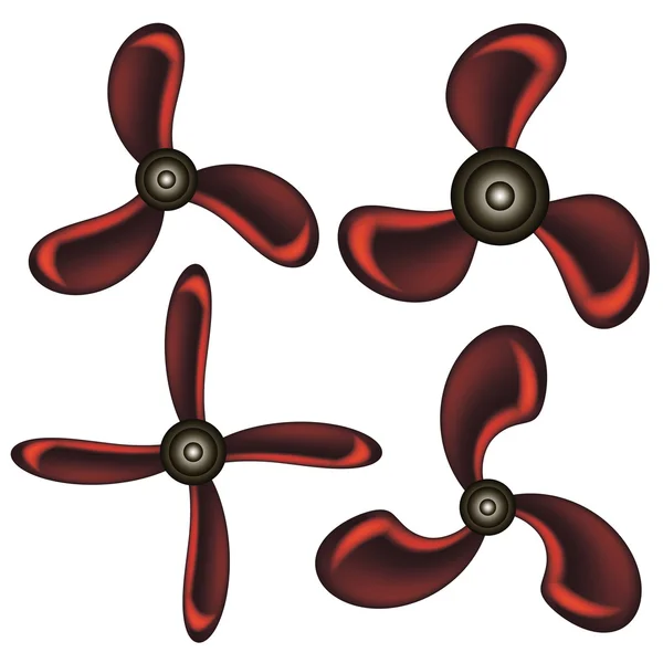 Set roter Propeller-Symbole — Stockvektor